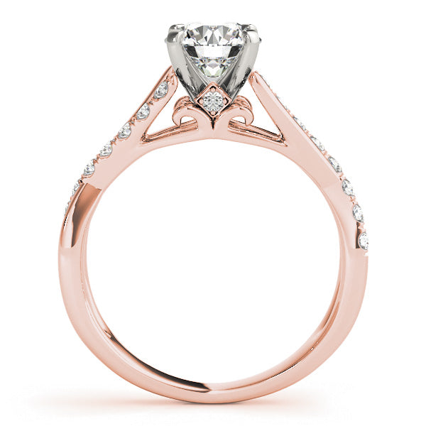 Unique 1CT 14K Rose Gold Lab Diamond Engagement Ring Split Shank