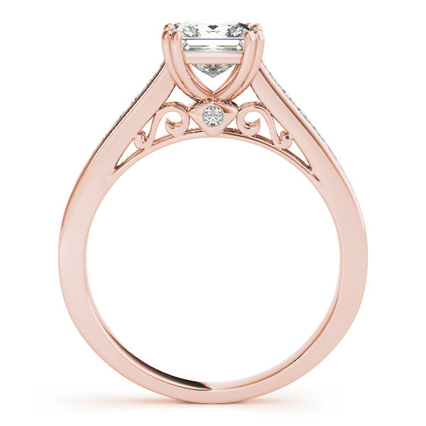 1CT Cathedral Princess Cut Diamond Engagement Ring White Gold