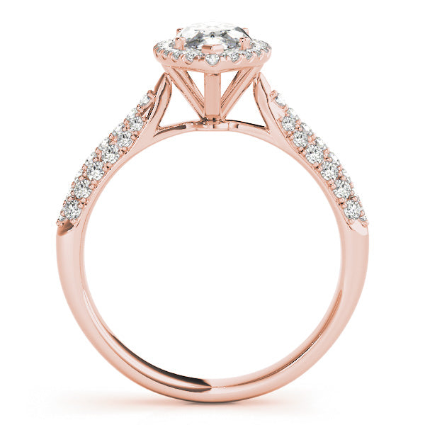 1CT Marquise Cut Diamond Engagement Ring 14K White Gold Halo