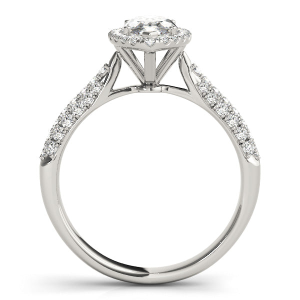 1CT Marquise Cut Diamond Engagement Ring 14K White Gold Halo