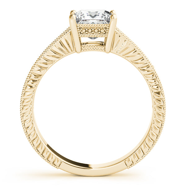 1CT Princess Cut Lab Diamond 14K Rose Gold Engagement Ring Vintage