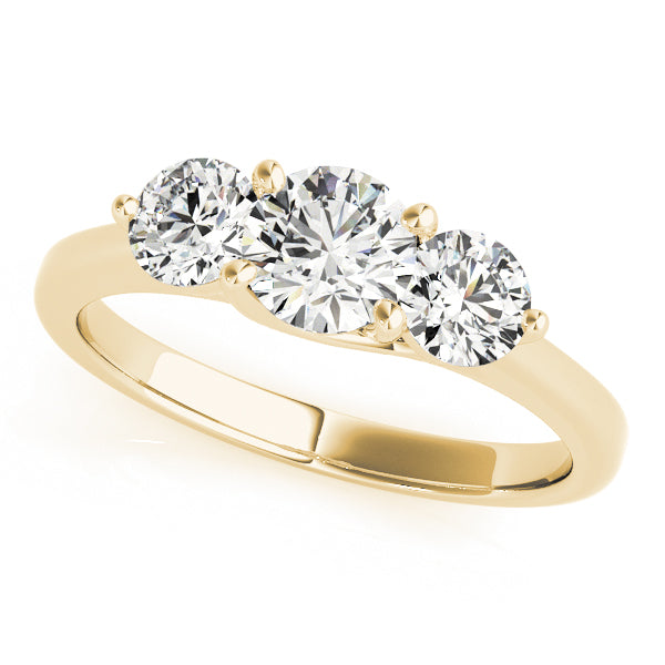 1.5CT 3-Stone Round Lab Diamond Engagement Ring Trellis Setting