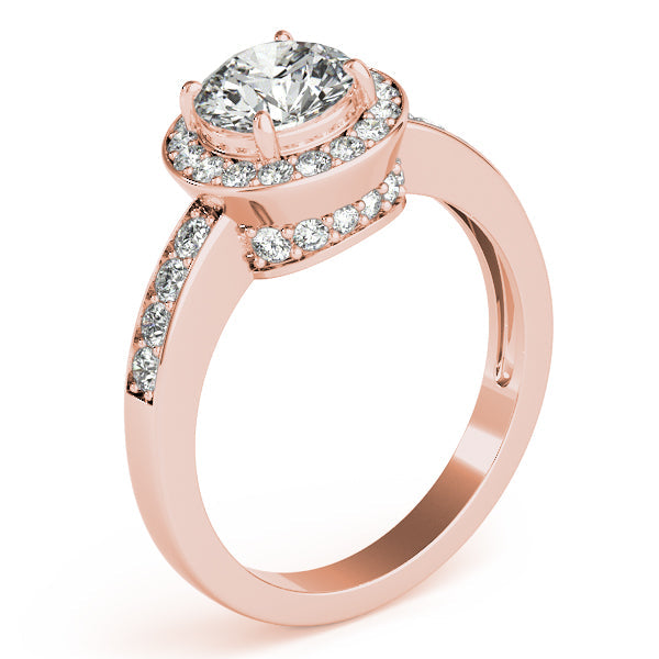 1.4CT Round Lab Diamond Engagement Ring Unique Double Halo