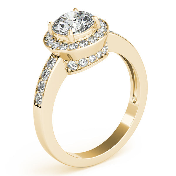 1.4CT Round Lab Diamond Engagement Ring Unique Double Halo
