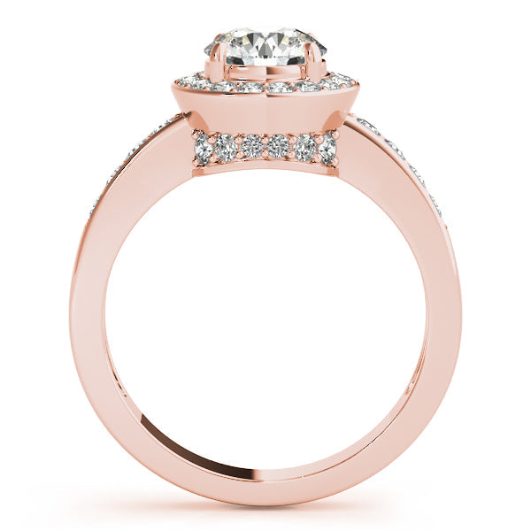 1.4CT Round Lab Diamond Engagement Ring Unique Double Halo