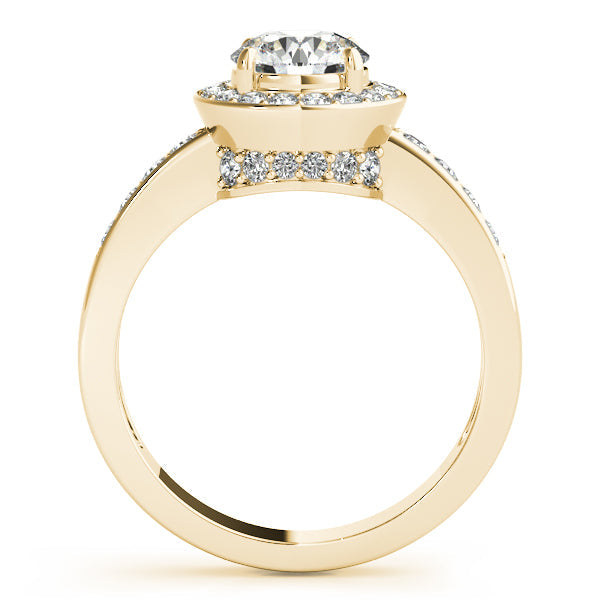 1.4CT Round Lab Diamond Engagement Ring Unique Double Halo