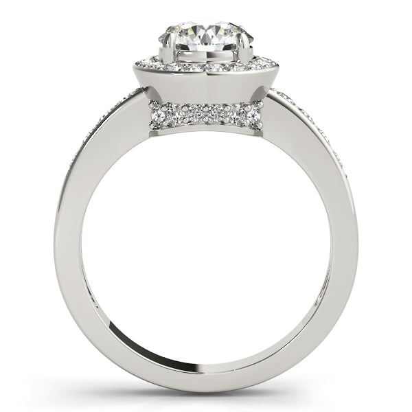 1.4CT Round Lab Diamond Engagement Ring Unique Double Halo