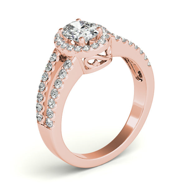 1CT Oval Lab Diamond Engagement Ring 14K White Gold Split Shank