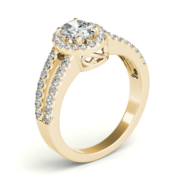 1CT Oval Lab Diamond Engagement Ring 14K White Gold Split Shank