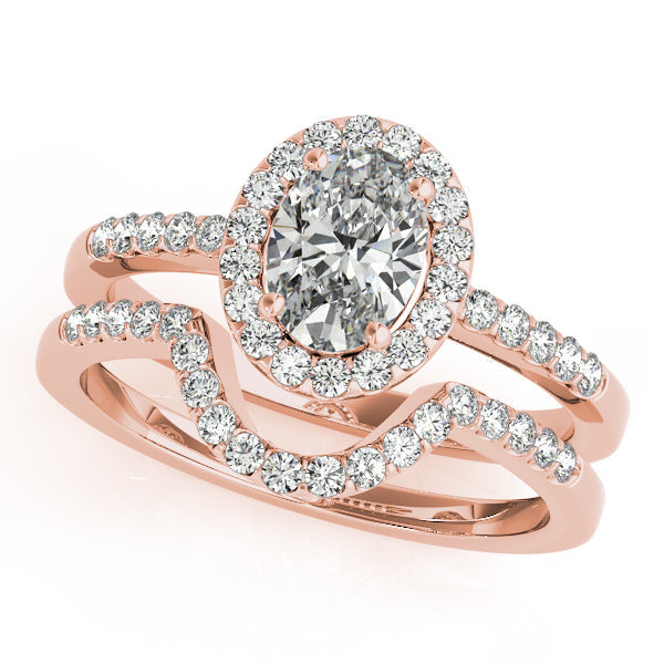 1CT Oval Cut Lab Diamond Engagement Ring 14K Rose Gold