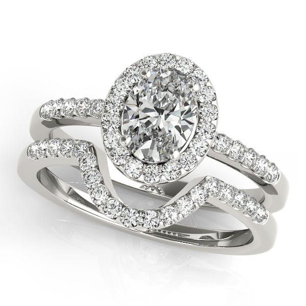 Fine Oval Cut Lab Diamond Engagement Ring 14K White Gold 1CT