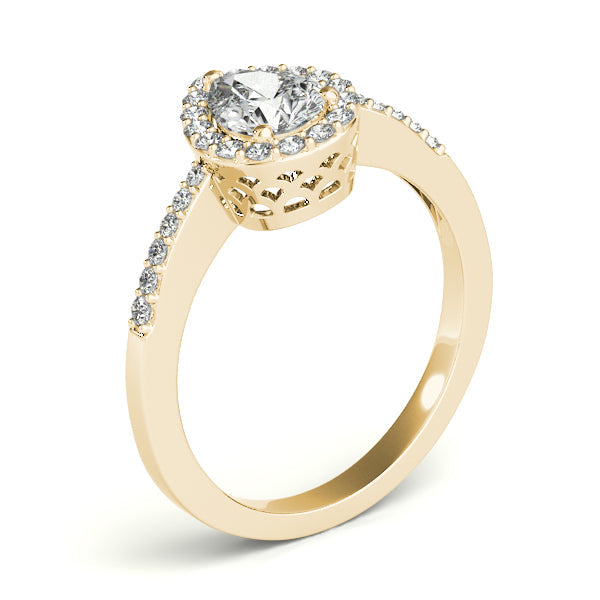 1CT Pear Cut Lab Diamond Engagement Ring Luxury Halo Design