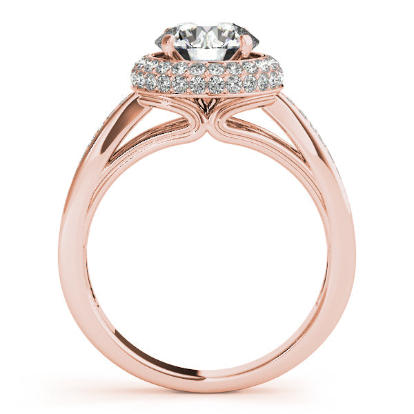 1.5CT Double Halo Diamond Engagement Ring 14K White Gold
