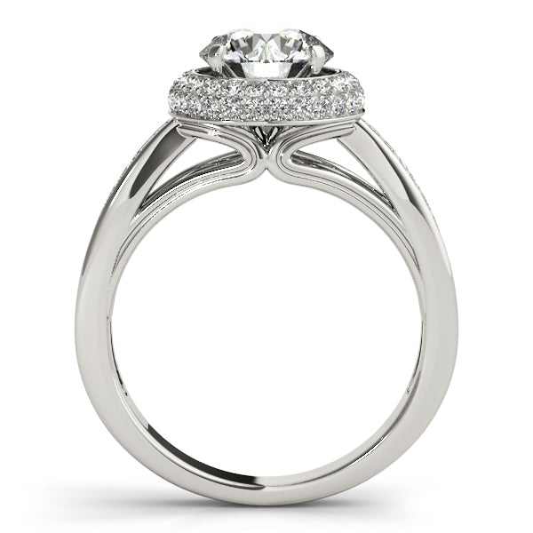 1.5CT Double Halo Diamond Engagement Ring 14K White Gold