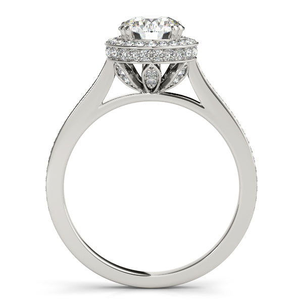 1.5CTW Double Halo Diamond Engagement Ring 14K White Gold