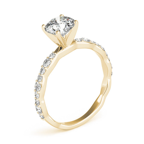 1.3CT Round Lab Diamond Thin Engagement Ring 14K Rose Gold