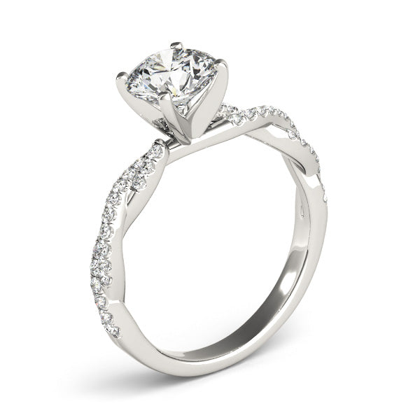 1CT Classic Diamond Engagement Ring 14K Rose Gold Twist Infinity