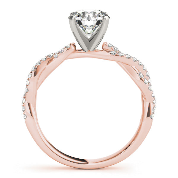 1CT Classic Diamond Engagement Ring 14K Rose Gold Twist Infinity