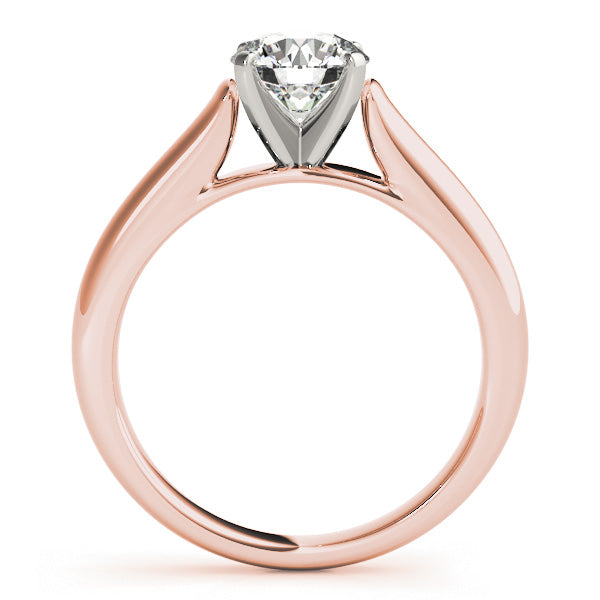 Classy 1CT Solitaire 14K Rose Gold Lab Diamond Engagement Ring