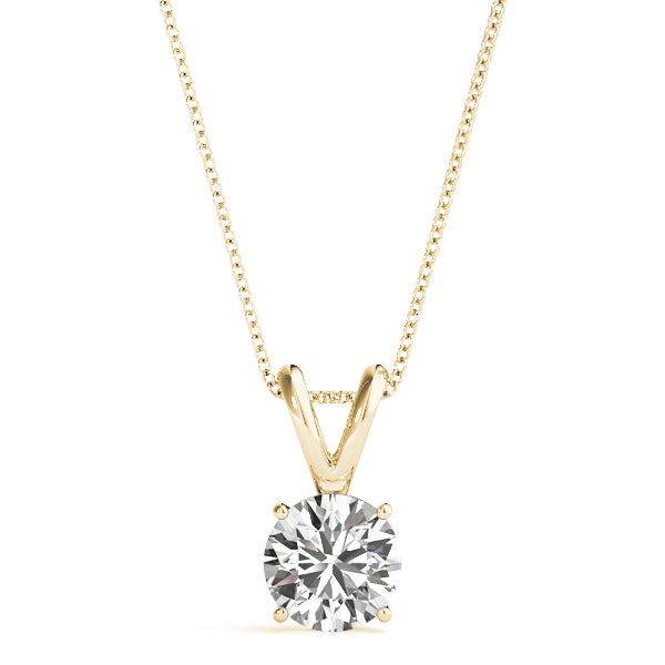 1CT Classic Solitaire Round Lab Diamond Pendant in White Gold