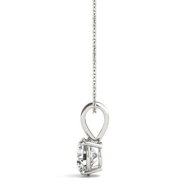 1CT Classic Solitaire Round Lab Diamond Pendant in White Gold