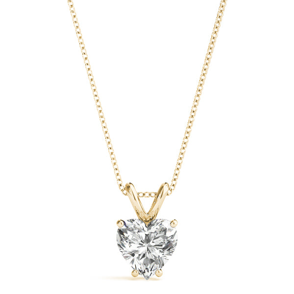 1CT Heart-Shaped Lab Diamond Solitaire Pendant in White Gold
