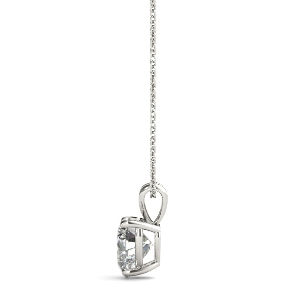 1CT Heart-Shaped Lab Diamond Solitaire Pendant in White Gold