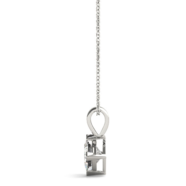 Princess-Cut Solitaire Diamond Pendant in White Gold – 3/4 CT