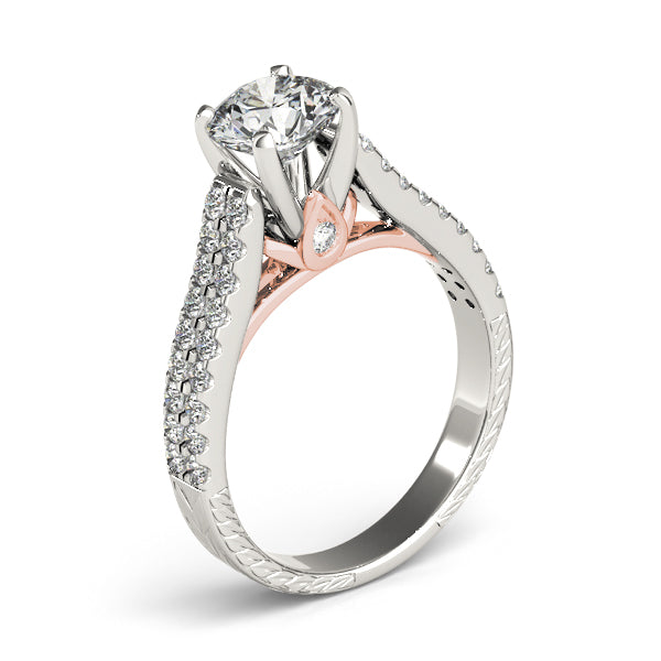 1.5CT Split Shank Pave Lab Diamond Engagement Ring Drop Diamond Accent