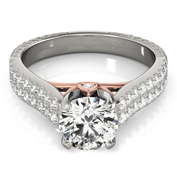 1.5CT Split Shank Pave Lab Diamond Engagement Ring Drop Diamond Accent