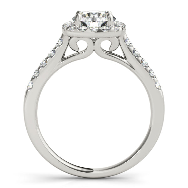 14K White Gold 1.50CTW Round Diamond Engagement Ring Square Halo