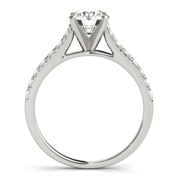 Solitaire 1CT Lab Diamond Engagement Ring 14K White Gold Cathedral
