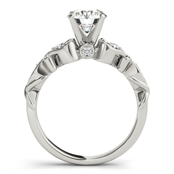 1CT Heart 14K White Gold Vintage Lab Diamond Engagement Ring