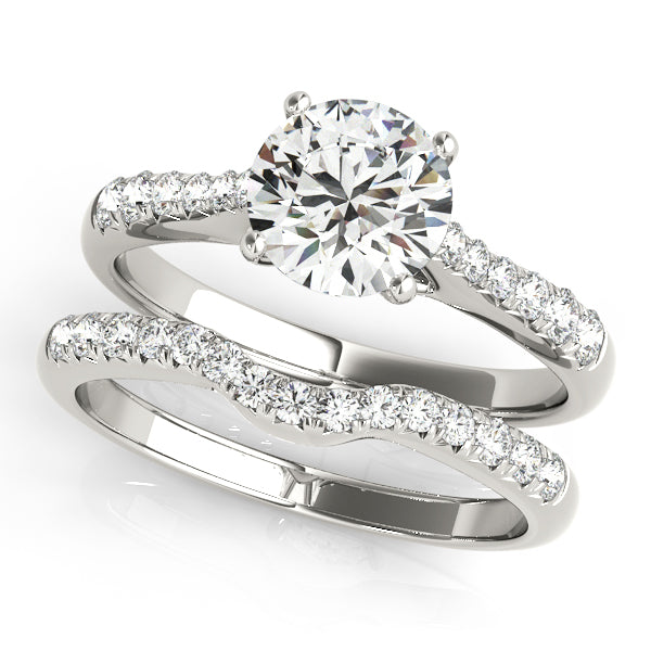 Classic 14K White Gold Round Lab Diamond Engagement Ring