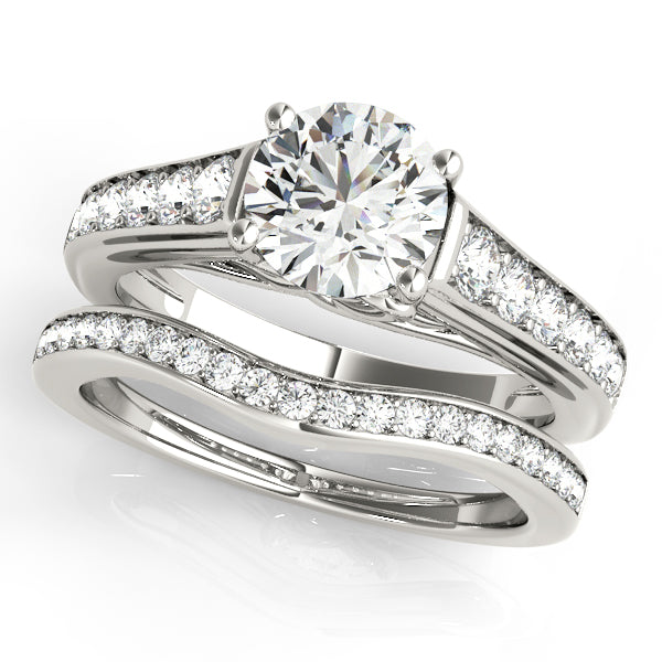 1CT Round Lab Diamond Engagement Ring 14K White Gold Heart Trellis