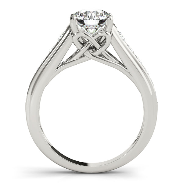 1CT Round Lab Diamond Engagement Ring 14K White Gold Heart Trellis