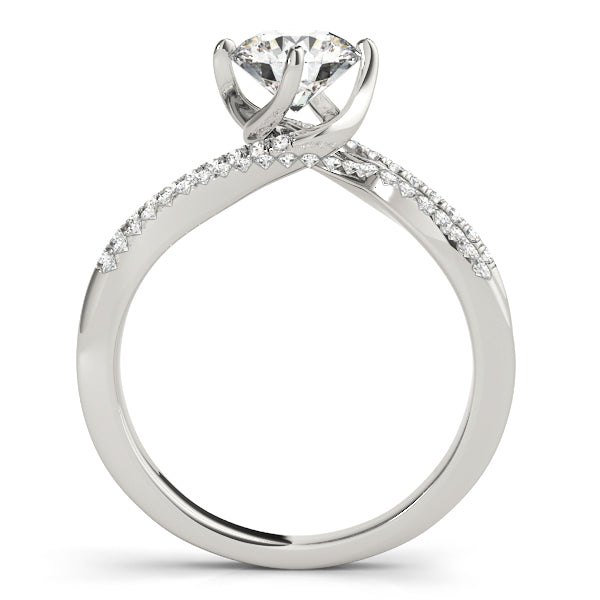 1CT Lab Grown Diamond Engagement Ring Double Side Stone Bypass