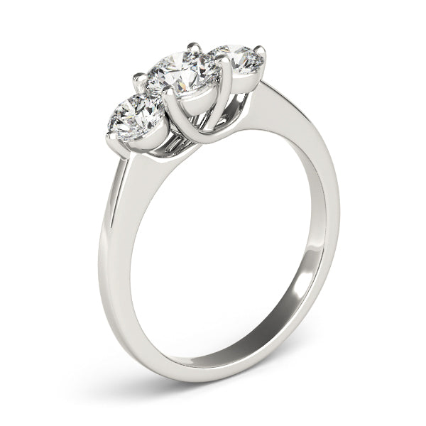 1.5CT 3-Stone Round Lab Diamond Engagement Ring Trellis Setting