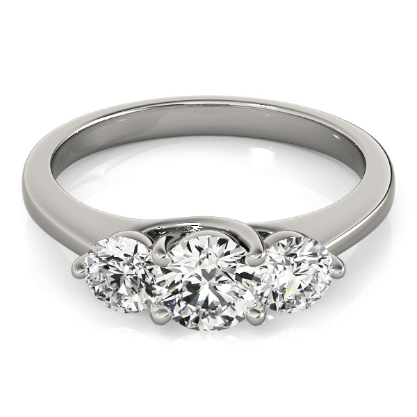 1.5CT 3-Stone Round Lab Diamond Engagement Ring Trellis Setting