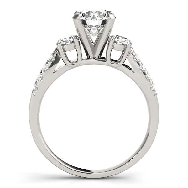 1CT Split Shank 3-Stone Lab Diamond Engagement Ring 14K Gold
