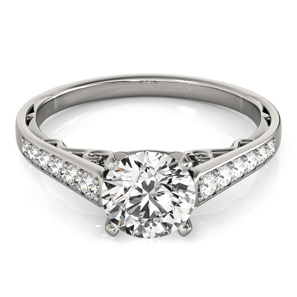 1CT Vintage Lab Diamond Engagement Ring 14K White Gold Classic