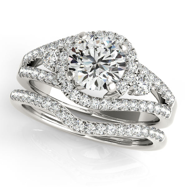 1.75CTW Split Shank Engagement Ring Round Diamond Bypass