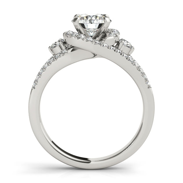 1.75CTW Split Shank Engagement Ring Round Diamond Bypass