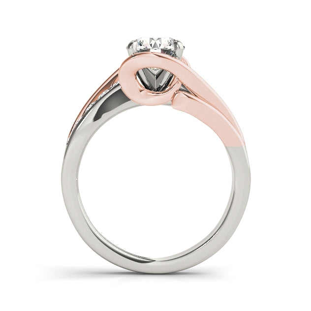 1CT Engagement Ring Two Tone Split Shank 14K White Rose Gold