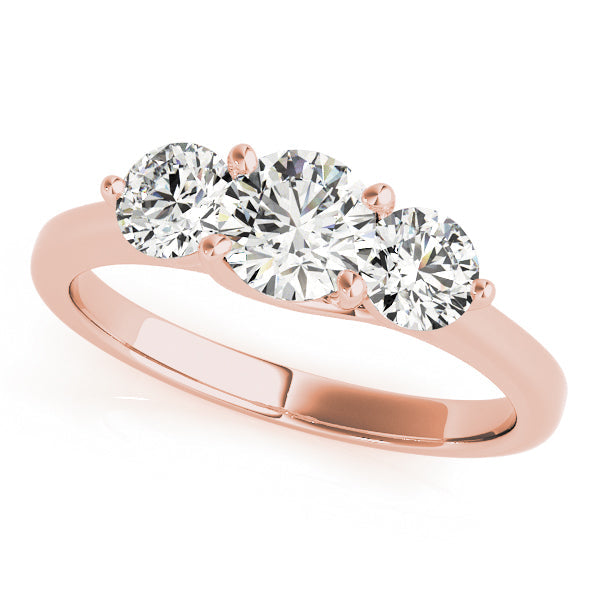 1.5CT 3-Stone Round Lab Diamond Engagement Ring Trellis Setting
