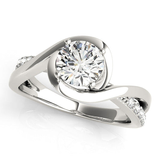 1ct Diamond Engagement Ring with Split Shank Curved Bypass: Timeless Beauty