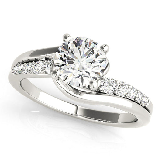 Avant-Garde Split Shank Side Stone Bypass Engagement Ring: Bold & Unique