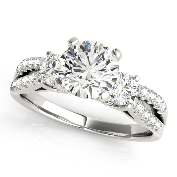 Stunning Three-Stone Engagement Rings: Round Diamonds & Elegant Design ...
