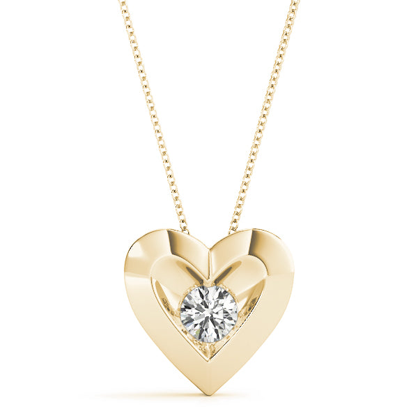 Heart-Shaped Lab Diamond Pendant Necklace 10K White Gold 1/4CT