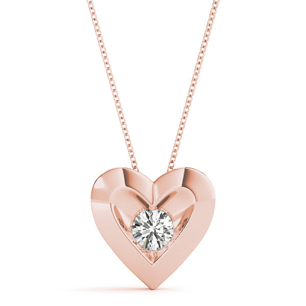 Heart-Shaped Lab Diamond Pendant Necklace 10K White Gold 1/4CT